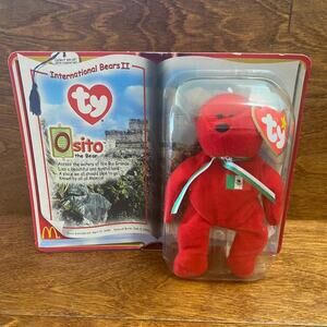 MCDONALDS Vintage 1999 Ty Teenie Beanie Osito Mexico Bear International Bears II